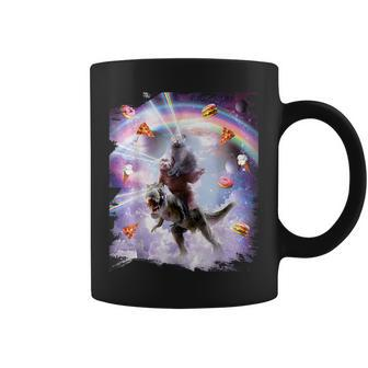 Laser Eyes Space Cat On Sloth Dinosaur Rainbow Coffee Mug - Thegiftio UK