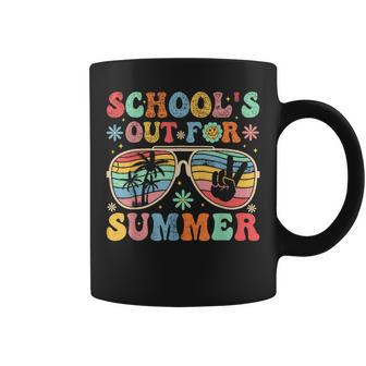 Last Day Of School Groovy School's Out For Summer Teacher Coffee Mug - Seseable