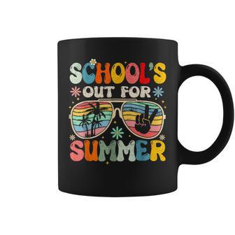 Last Day Of School Groovy School's Out For Summer Teacher Coffee Mug - Thegiftio UK