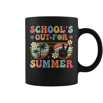 Last Day Of School Groovy School's Out For Summer Teacher Coffee Mug - Monsterry UK