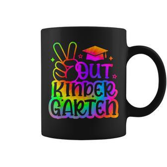 Last Day Of School Peace Out Kindergarten Tie Dye Coffee Mug - Monsterry DE