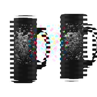 L'autisme Cœur Des Pièces Du Puzzle Acceptation De L'amour Sensibilisation Tasse - Cadeauxyz