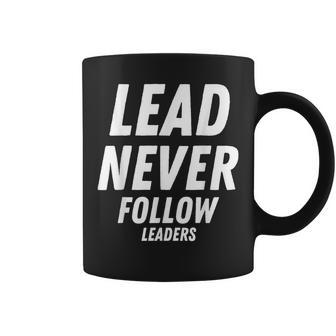 Lead Never Follow Leaders Raglan Baseball Coffee Mug - Monsterry DE