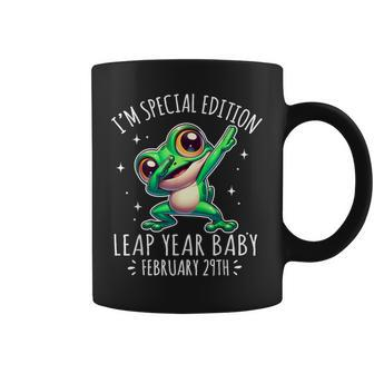 Leap Year Baby Dabbing Frog Leap Day Birthday Boys Girls Coffee Mug - Monsterry DE