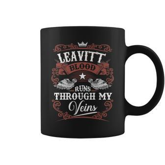 Leavitt Blood Runs Through My Veins Vintage Family Name Coffee Mug - Seseable