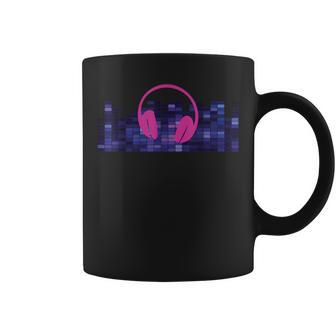 Led Flashing Audio Control Night Club Pink Headphones Coffee Mug - Monsterry DE