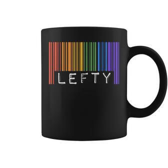 Lefty Left Handed Gay Pride Flag Barcode Queer Rainbow Lgbtq Coffee Mug - Monsterry AU