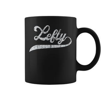 Lefty Left Handed Pride Southpaw Softball Script Coffee Mug - Monsterry