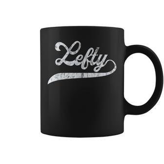 Lefty Left Handed Proud Woman Retro Softball Retro Coffee Mug - Monsterry