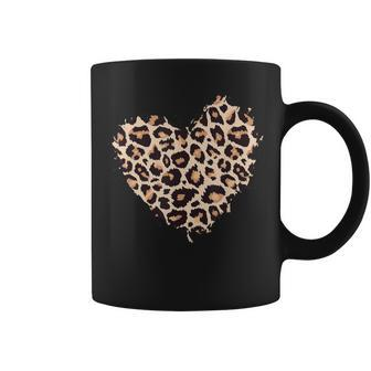 Leopard Cheetah Animal Print Heart Coffee Mug - Monsterry