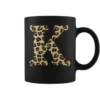 Leopard Cheetah Print Letter K Initial Rustic Monogram Coffee Mug - Monsterry UK