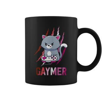 Lesbian Gaymer Geek Pride Lgbt Video Game Lovers Cat Coffee Mug - Monsterry