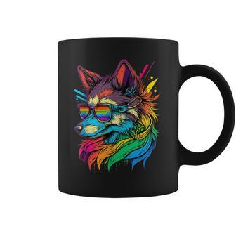 Lesbian Lgbt Gay Pride Wolf Coffee Mug - Monsterry