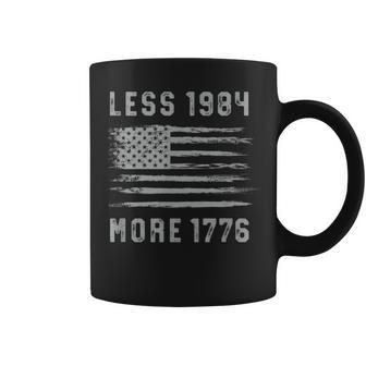 Less 1984 More 1776 Grunge Flag Free Speech First Amendment Coffee Mug - Seseable