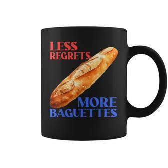 Less Regrets More Baguettes Baguette Love Coffee Mug - Seseable