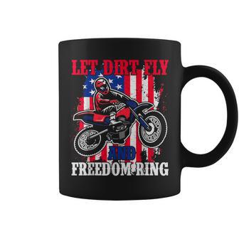 Let Dirt Fly And Freedom Ring American 4Th Of July Dirt Bike Coffee Mug - Monsterry UK