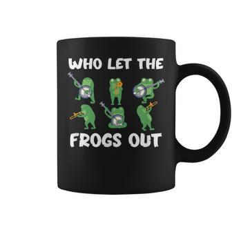 Who Let The Frogs Out Music Frog Lover And Bullfrog Hunter Coffee Mug - Seseable