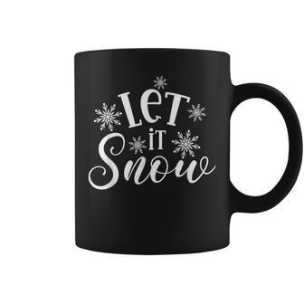 Let It Snow Christmas Positive Slogan Black And White Xmas Coffee Mug - Monsterry UK