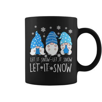 Let It Snow Cute Three Blue Gnome Matching Family Merry Xmas Coffee Mug - Monsterry AU