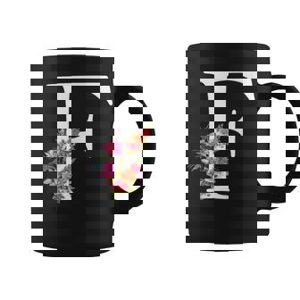 Letra Del Alfabeto – Nombre Inicial Letra F Flores Taza de café - Regaloses