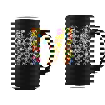 Letra M Monstruos Nombre Del Alfabeto Inicial Lindo Monogrammed Taza de café - Regaloses