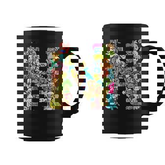 Letra N Monstruos Nombre Del Alfabeto Inicial Lindo Monogrammed Taza de café - Regaloses