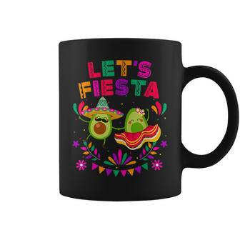 Let's Fiesta Avocado Dancing Cinco De Mayo Mexican Party Coffee Mug - Monsterry