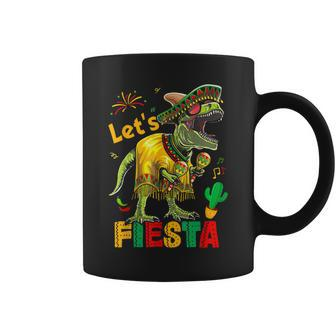 Let's Fiesta Mexican Dino Trex Cinco De Mayo Toddler Boys Coffee Mug | Mazezy AU