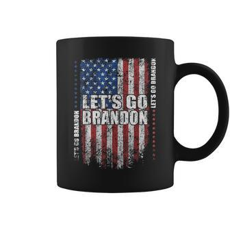 Let's Go Brandon Conservative Anti Liberal Us Grunge Flag Coffee Mug | Crazezy UK