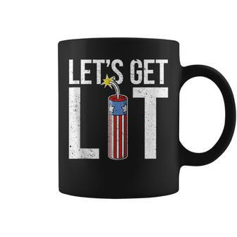 Let's Get Lit Fireworks Usa Flag July 4Th Coffee Mug | Crazezy UK