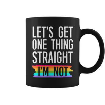 Let's Get One Thing Straight I'm Not Lgbtq Rainbow Flag Coffee Mug - Monsterry
