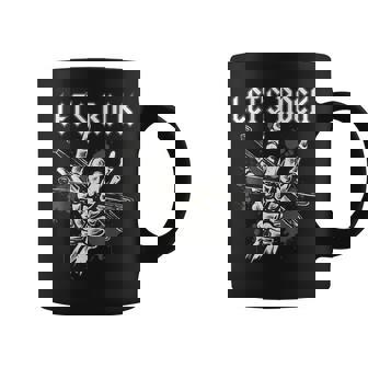 Let's Rock And Roll Rockero Manos Esqueléticas De Rock Taza de café - Regaloses