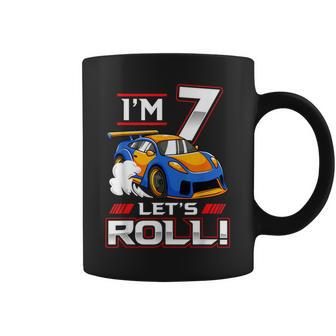 Let's Roll Race Car 7Th Birthday 7 Year Old Boy Racing Coffee Mug - Monsterry DE