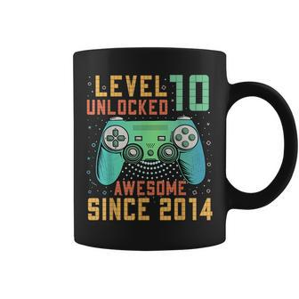 Level 10 Unlocked 10Th Birthday 10 Year Old Gamer Bday Coffee Mug - Seseable
