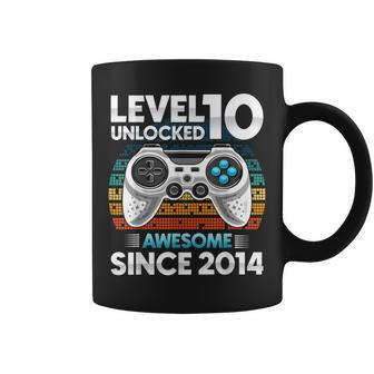 Level 10 Unlocked Awesome Since 2014 10Th Birthday Boys Coffee Mug | Mazezy