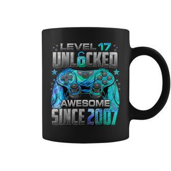 Level 17 Unlocked Awesome Since 2007 17Th Birthday Gaming Coffee Mug - Seseable