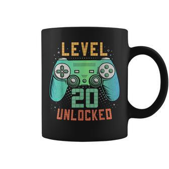 Level 20 Unlocked 20Th Birthday Gamer 20 Year Old Male Coffee Mug - Seseable