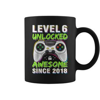 Level 6 Unlocked Awesome Since 2018 6Th Birthday Gaming Boys Coffee Mug | Mazezy AU