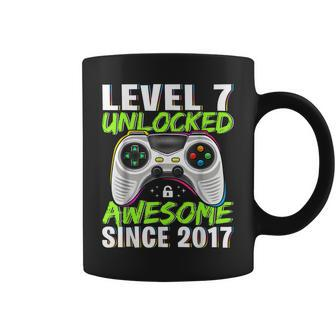 Level 7 Unlocked Awesome Since 2017 7Th Birthday Boys Coffee Mug | Mazezy