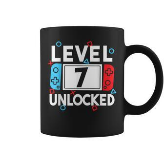 Level 7 Unlocked Gamer 7Th Birthday Video Game Boys Coffee Mug - Seseable
