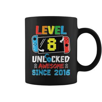 Level 8 Unlocked Awesome Since 2016 Video Game Birthday Coffee Mug - Monsterry AU