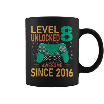 Level 8 Unlocked Birthday 8Th Birthday Gaming 8 Years Old Coffee Mug - Seseable