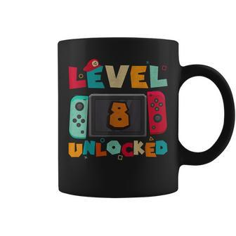 Level 8 Unlocked Gaming Birthday Boys Kid 8Th Birthday Gamer Coffee Mug - Seseable