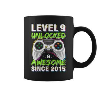 Level 9 Unlocked Awesome Since 2015 9Th Birthday Gaming Boys Coffee Mug - Seseable
