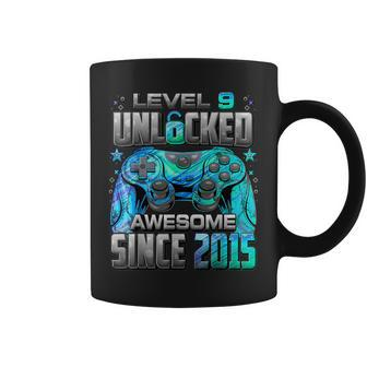 Level 9 Unlocked Awesome Since 2015 9Th Birthday Gaming Coffee Mug | Mazezy UK