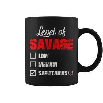 Level Of Savage Sagittarius Horoscope Happy Birthday Zodiac Coffee Mug - Monsterry AU