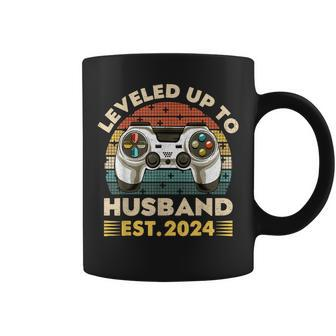 I Leveled Up To Husband Est 2024 Promoted To Hubby Groom Coffee Mug - Seseable