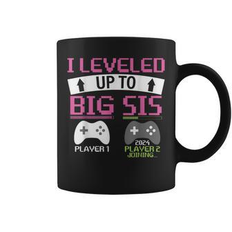 Leveling Up To Big Sis 2024 Announcement Promoted To Sister Coffee Mug - Monsterry CA