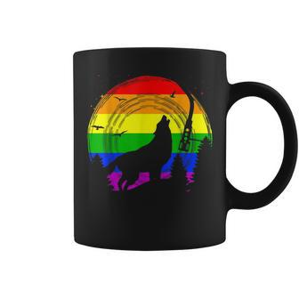 Lgbt Gay Pride Rainbow Flag Music Turntable Wolf Coffee Mug - Monsterry AU