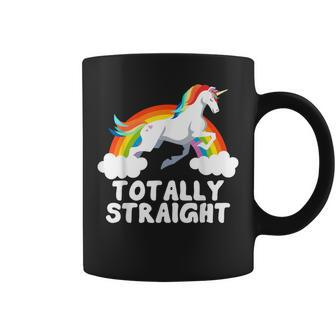 Lgbt Gay Pride Totally Straight Unicorn Rainbow Support Coffee Mug - Thegiftio UK